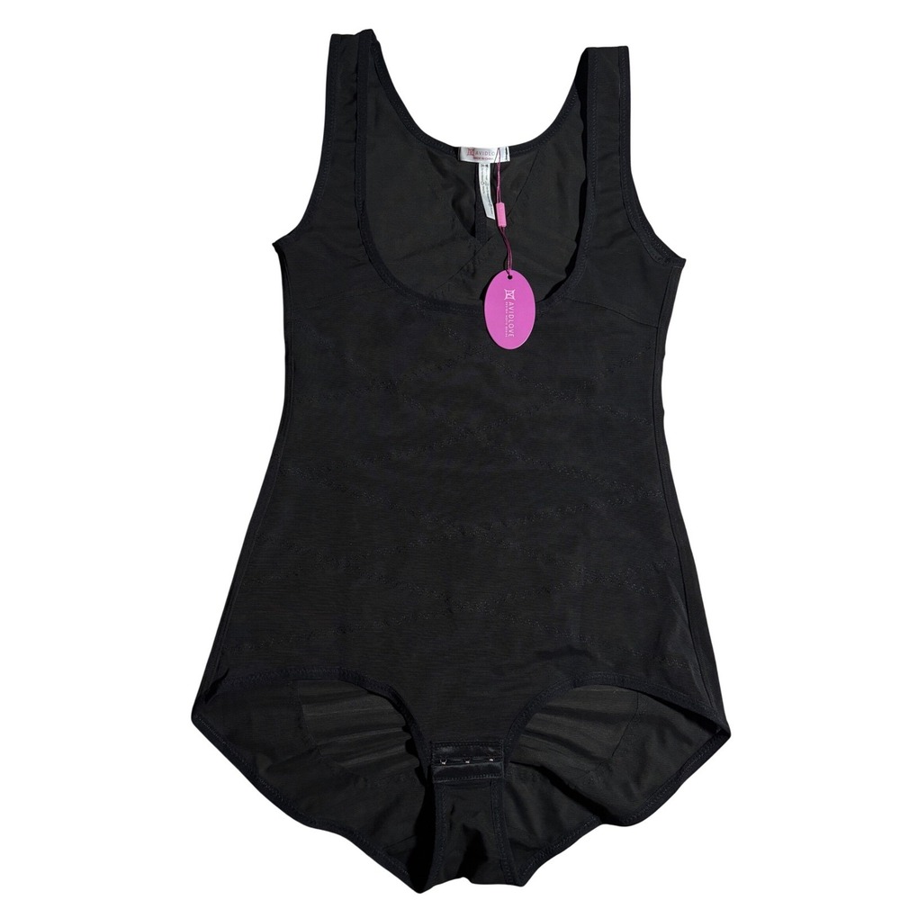 NWT Avidlove Womens XL Black Shapewear Bodysuit Tummy Control Ruched Back